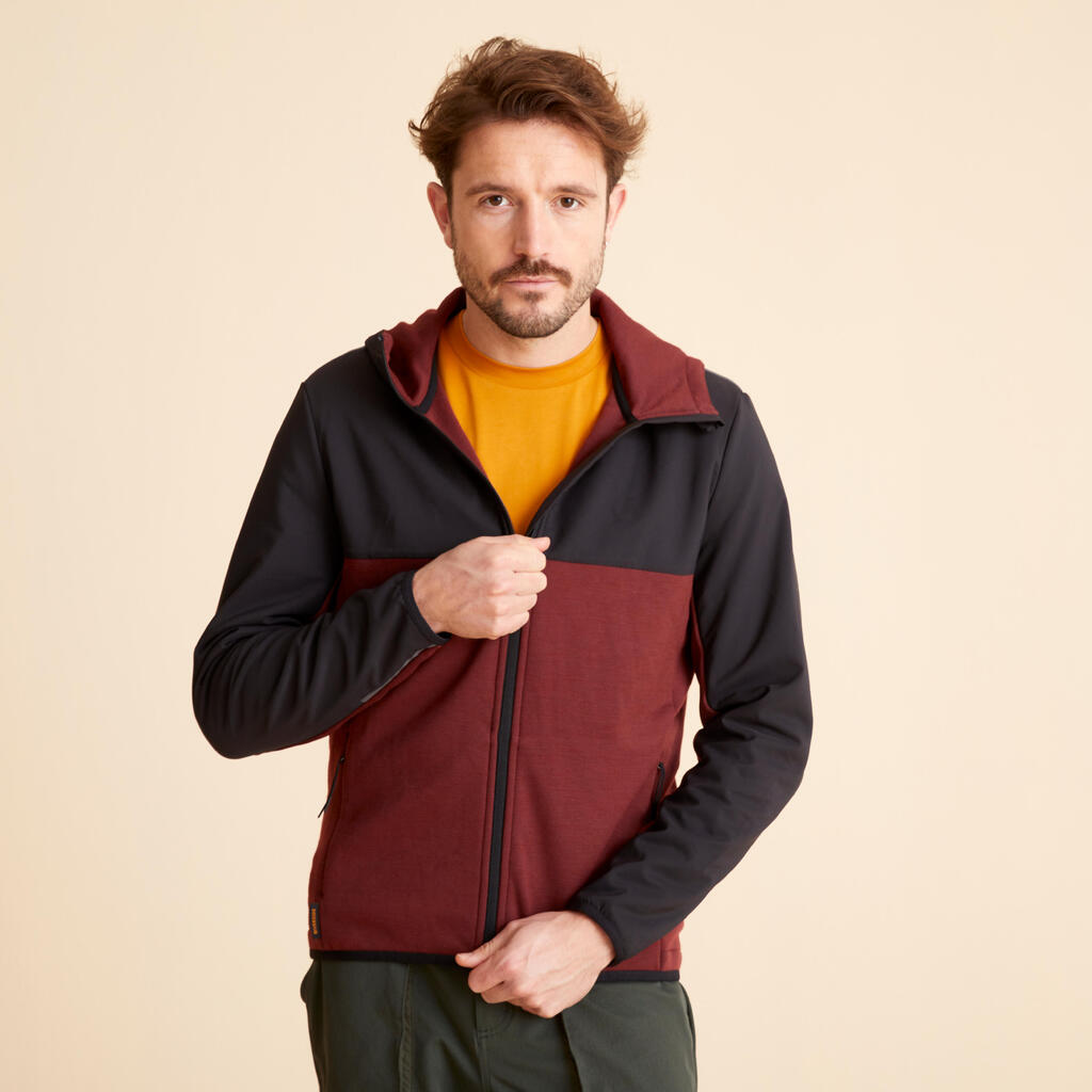 Hooded 29% Merino Gravel Cycling Jersey - Burgundy