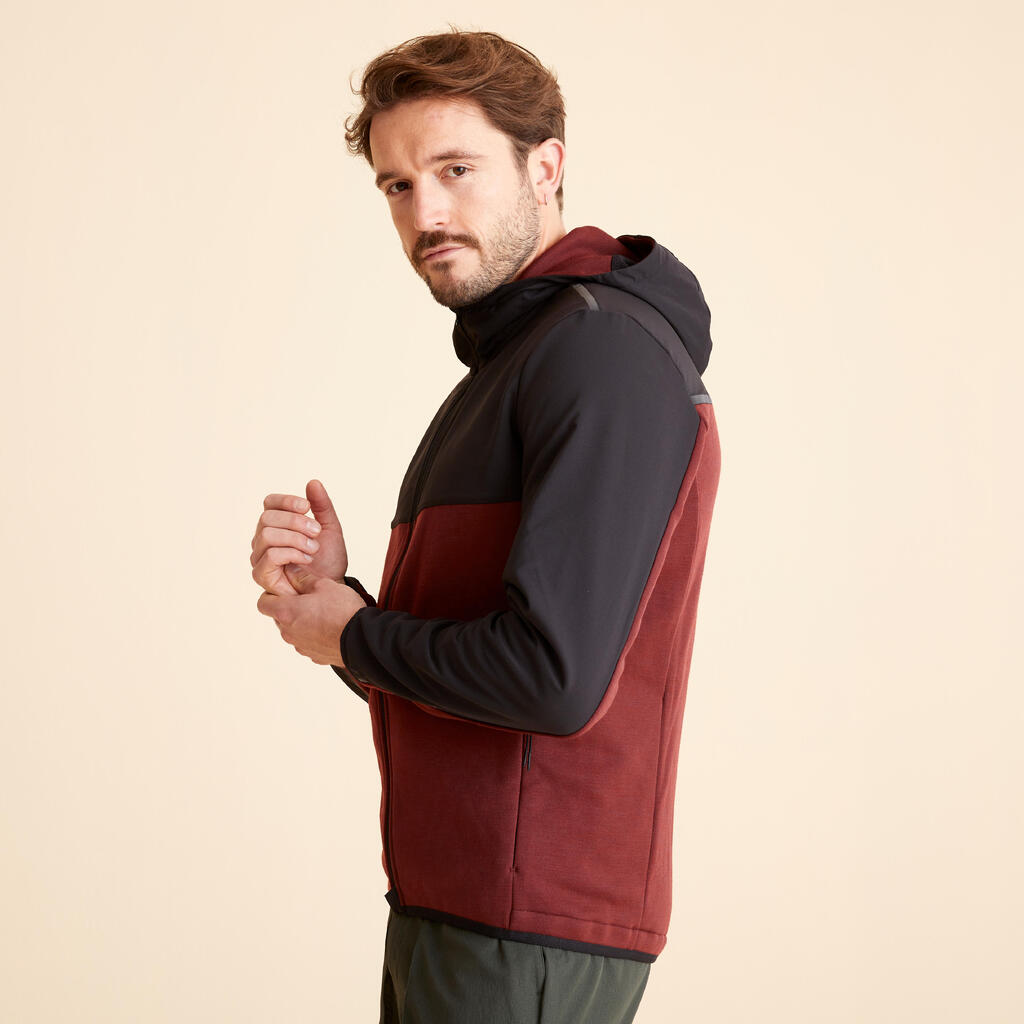 Hooded 29% Merino Gravel Cycling Jersey - Burgundy