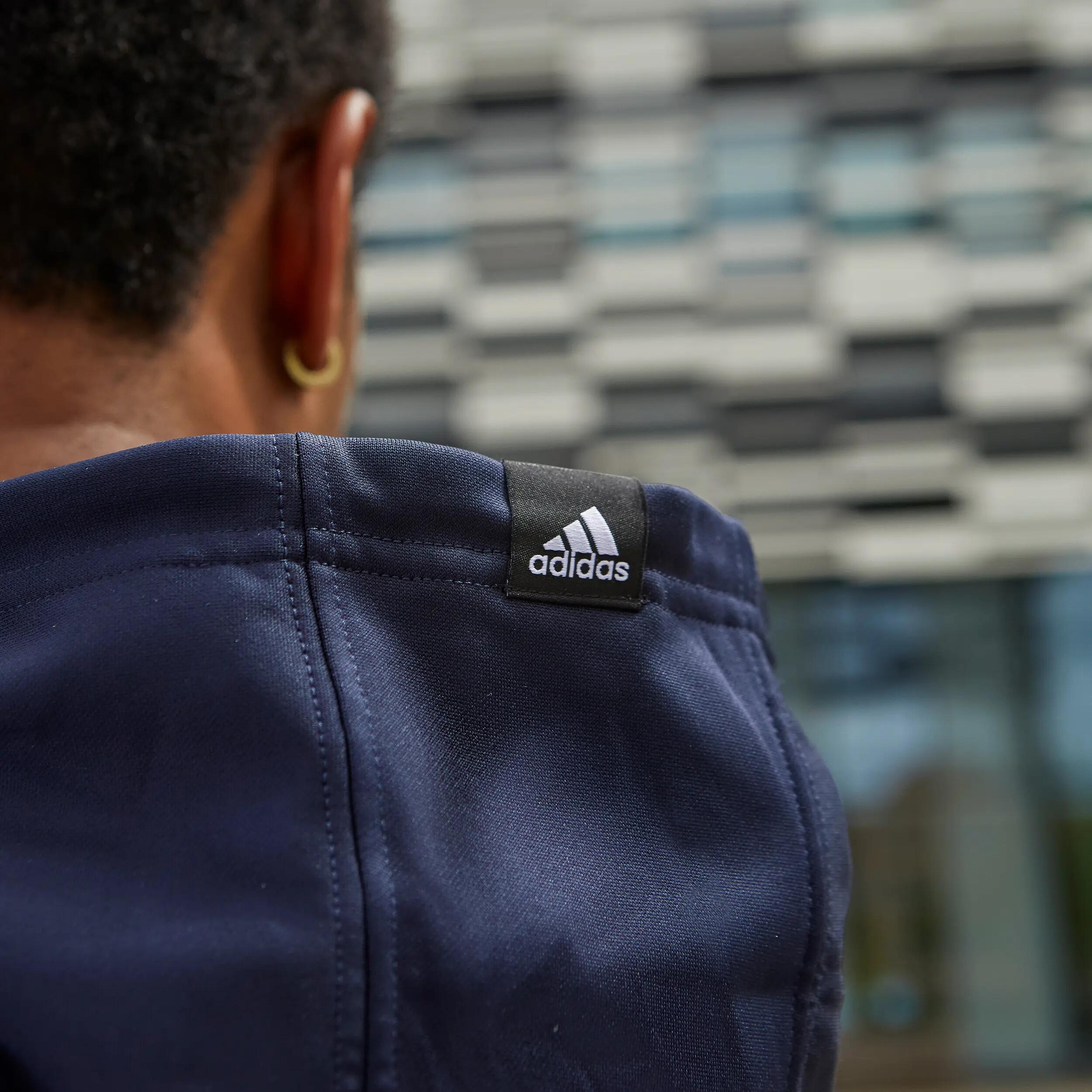 Felpa uomo fitness Adidas con cappuccio grigia 5/7