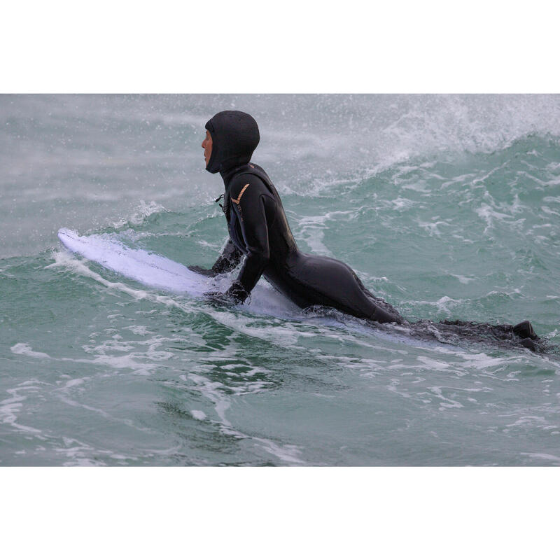 Neopreno surf Mujer agua fría 5/4mm con capucha 900 negro