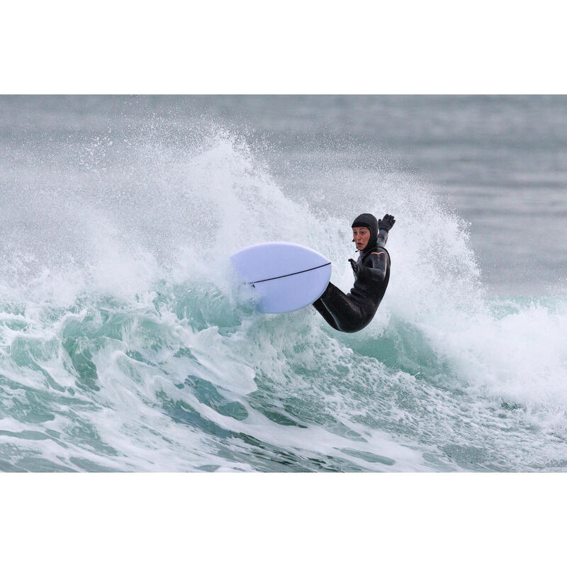 Neopreno surf Mujer agua fría 5/4mm con capucha 900 negro