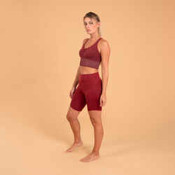 Women's Yoga Cropped Sports Bra - Burgundy