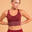 Women's Yoga Cropped Sports Bra - Burgundy