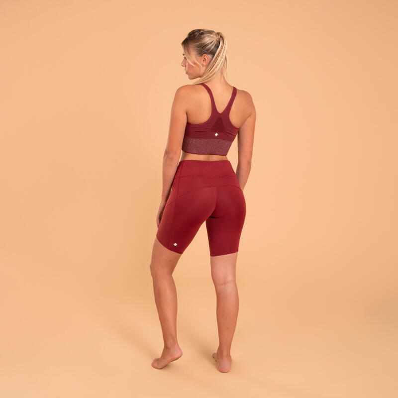 Bustier Yoga Crop Damen - bordeaux 