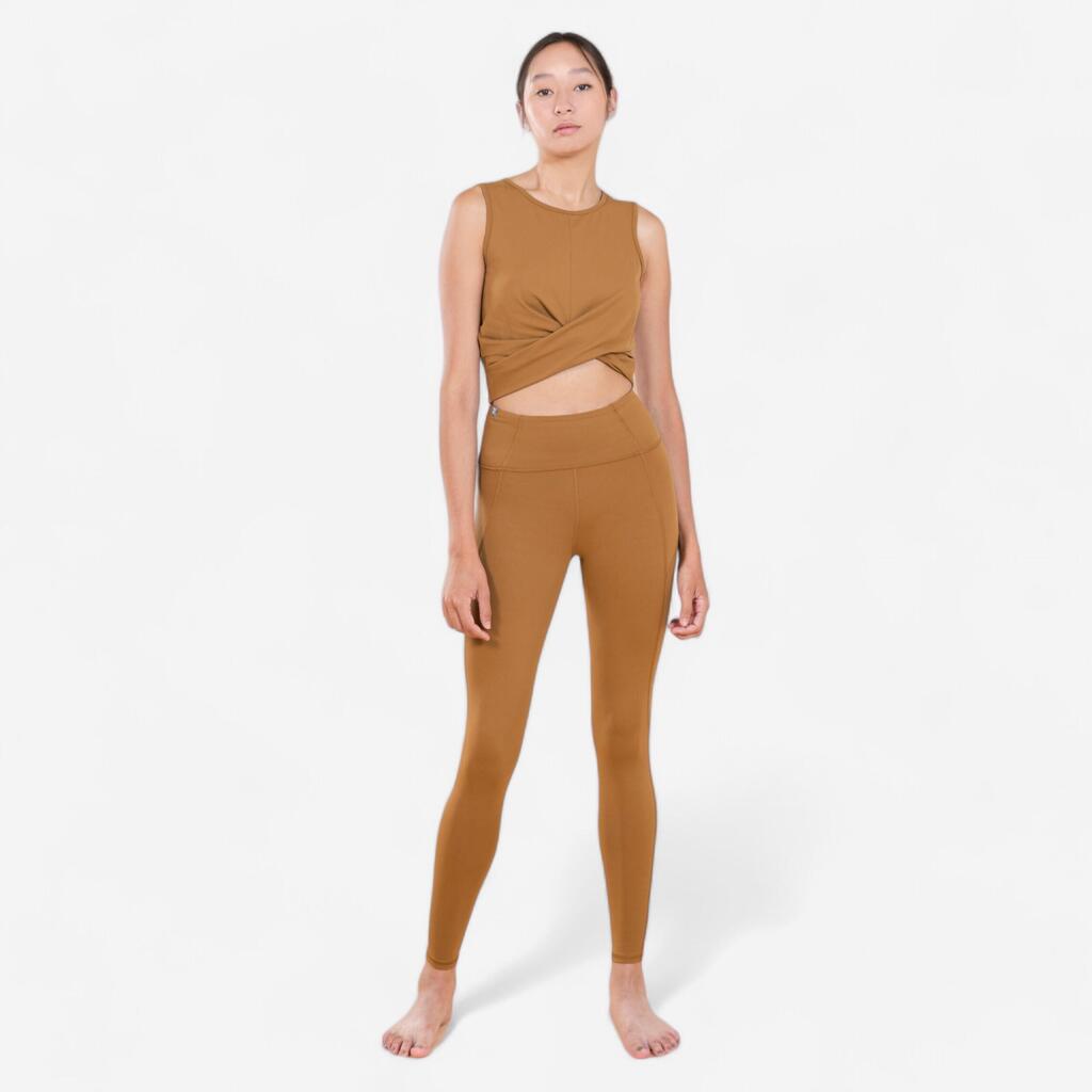 Yoga Crop Top Premium  Damen - beige