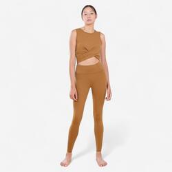 Malla legging largo yoga premium Mujer - Canela oscuro