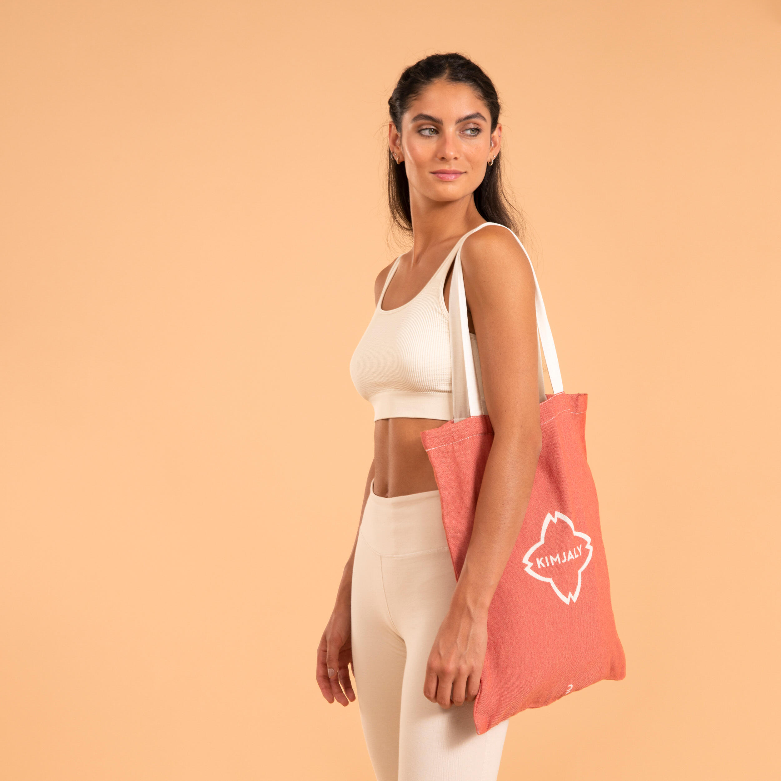 Yoga Tote Bag Kimjala - Orange/Beige 1/3