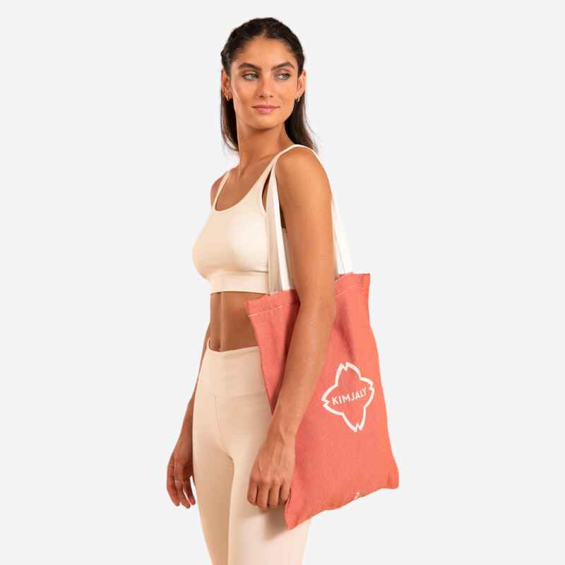 Yoga Tote Bag Kimjala Orange/Beige Decathlon
