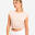 Camiseta Crop Loose Yoga Rosa Claro