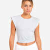 Loose Cropped Yoga T-Shirt - Light Blue