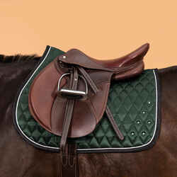 Horse & Pony Saddle Cloth 500 - Rhinestones/Dark Green