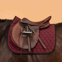 Reversible Horse Riding Saddle Cloth for Horse and Pony 500 - Black/Burgundy