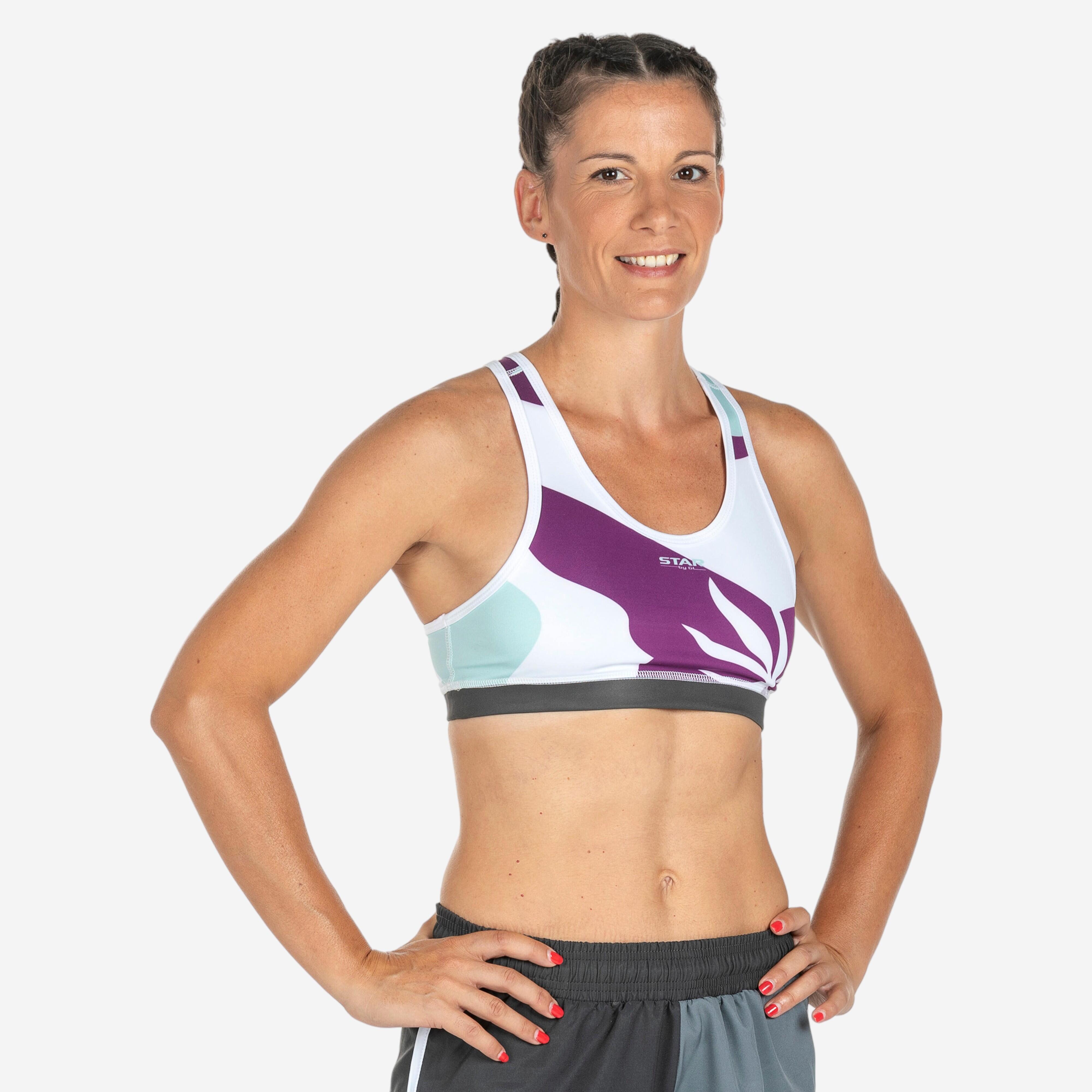 Star By Gl - Brassière Femme Star By Gl Beach Sports - Violet - Top - Volleyball / Beach Volley - Blanc-bleu-violet - 48 Xl - Decathlon