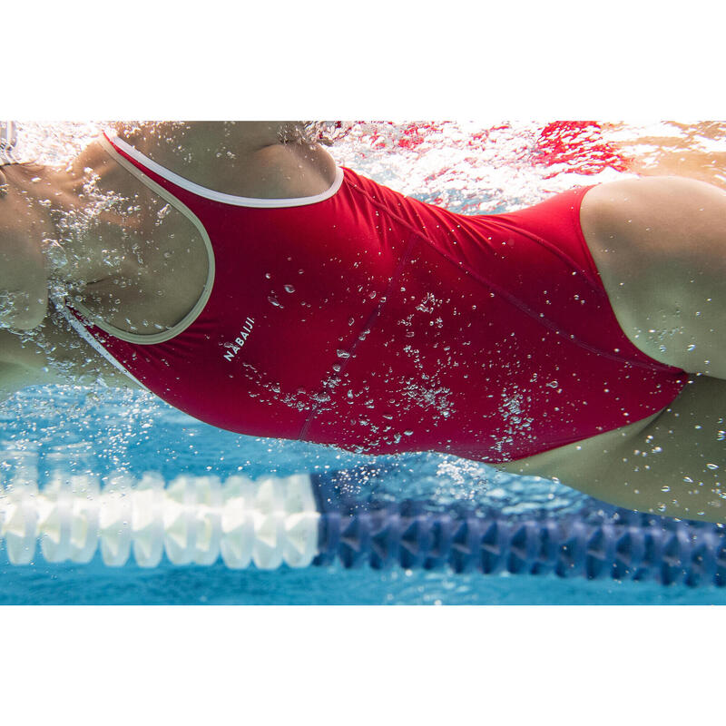 Sportbadpak voor zwemmen dames Kamiye+ rood