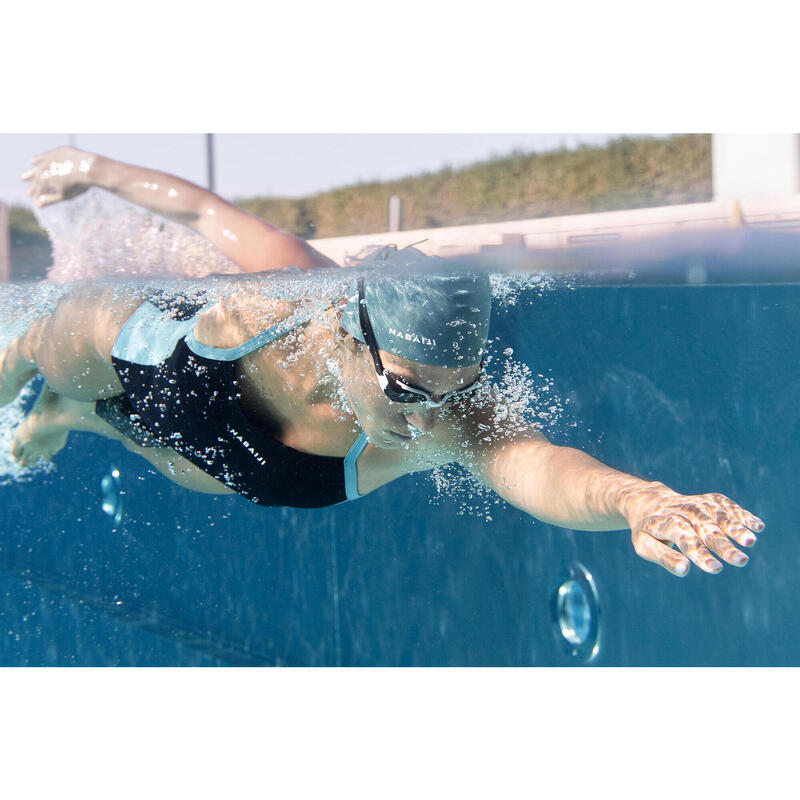 Sportbadpak voor zwemmen dames Kamyli Negombo zwart groen