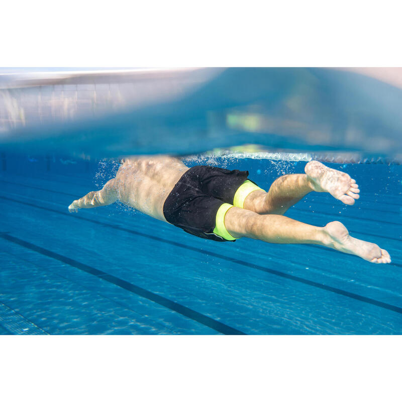 Men's Swimming Jammer-Swim Short 500 Fiti - Black / Yellow / Beige