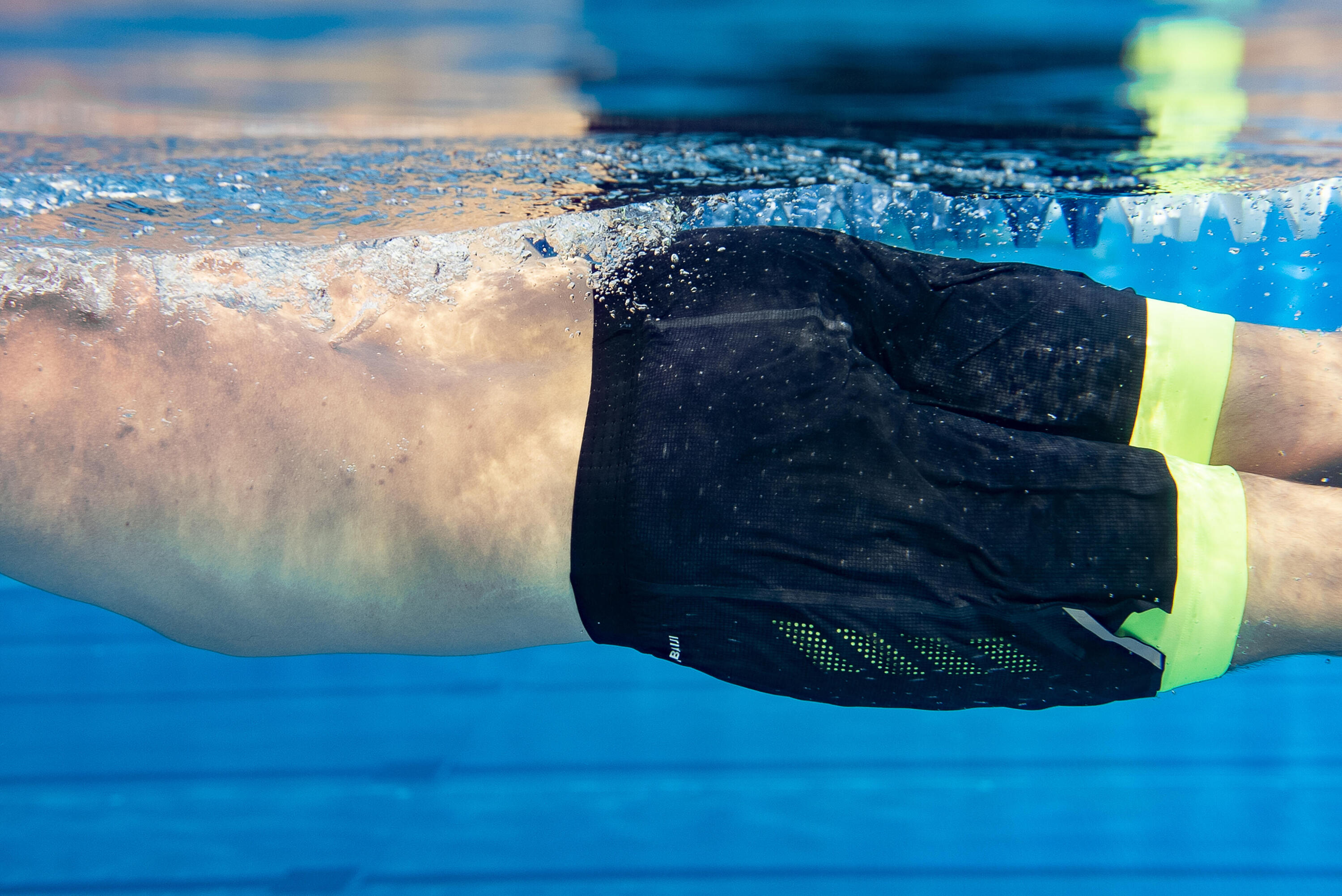 Cuissard de natation homme - Fiti 500 noir/jaune 14/17