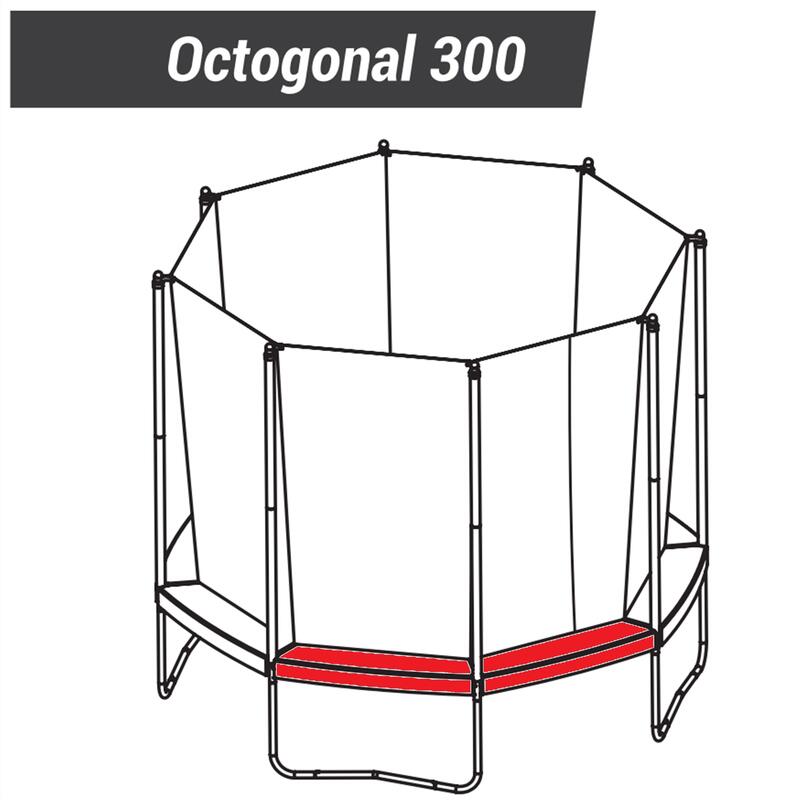 TRAMPOLINE OCTOGONAL 300- CONTOUR MOUSSE PROTECTION