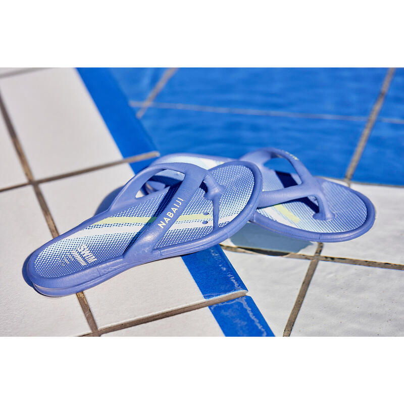 Tongs de Piscine Enfants - Tonga 500 Print - Swim Bleu Jaune