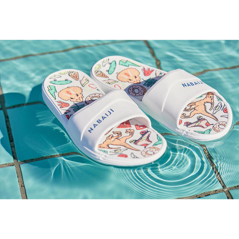 Ciabatte piscina bambino SLAP 500 DINO bianche