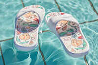 Kids pool sandals SLAP 500 Dino white PRINT