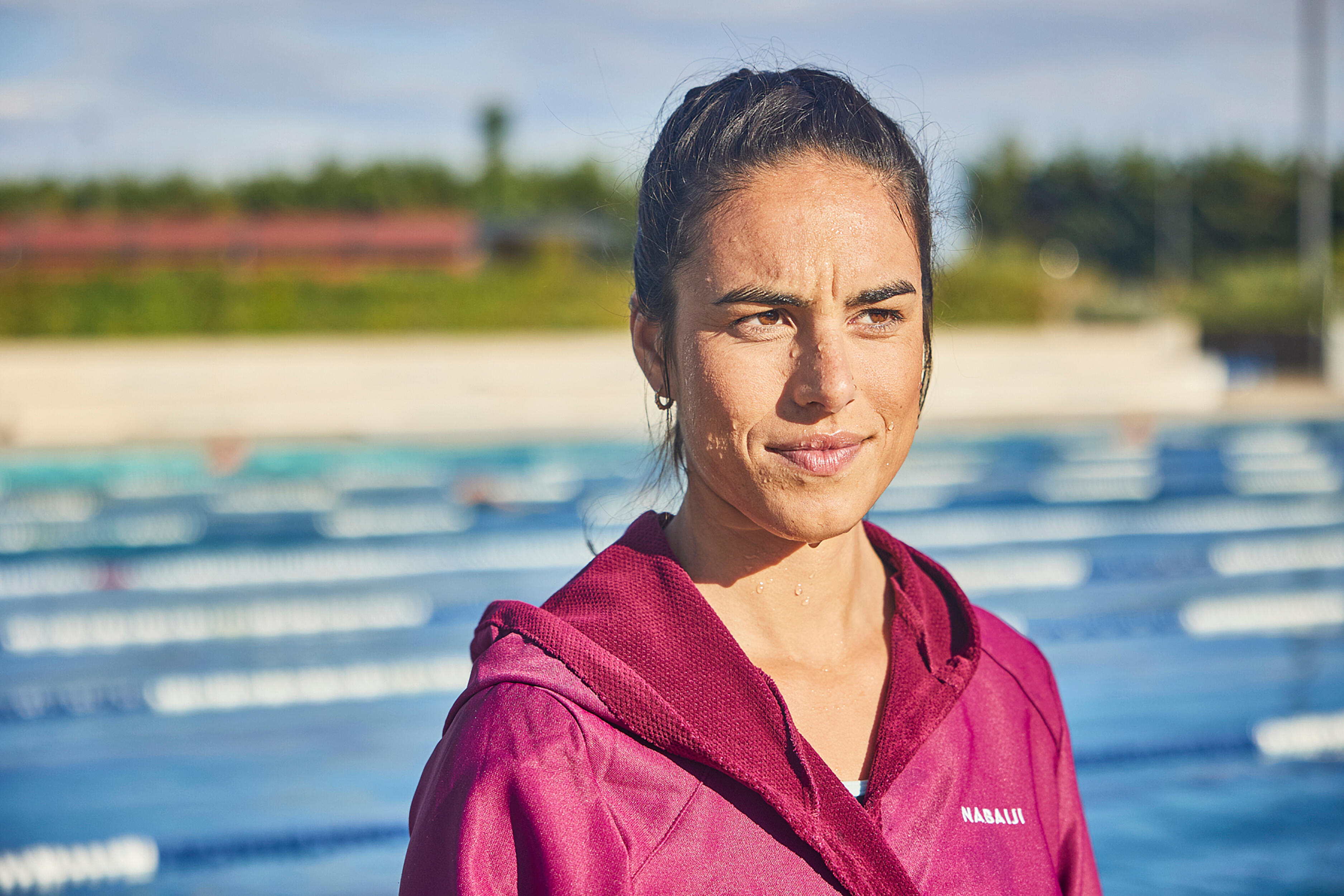 Women's Pool Bathrobe - Compact 500 Purple - NABAIJI