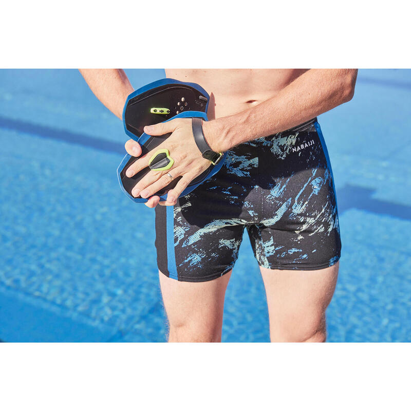 Badehose Boxer Herren lang - Yoko Trao schwarz/blau 