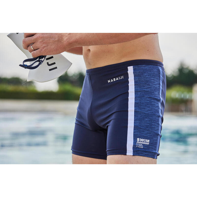 Calções de banho Natação Boxers compridos - Yoko - Mala Azul/Branco