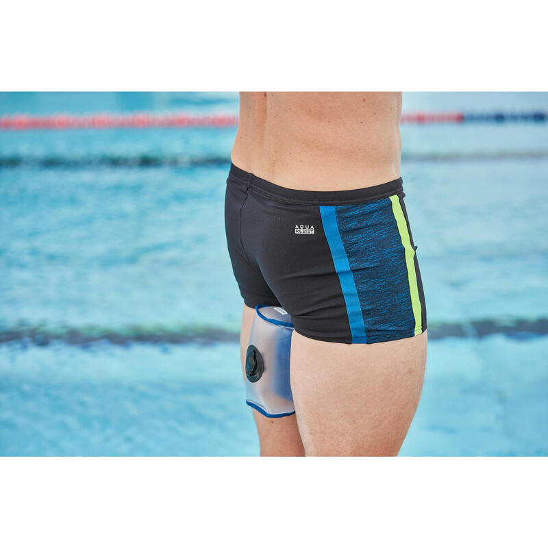 Boxer de Bain Natation Homme - Yoko - Noir/ Jaune / Bleu