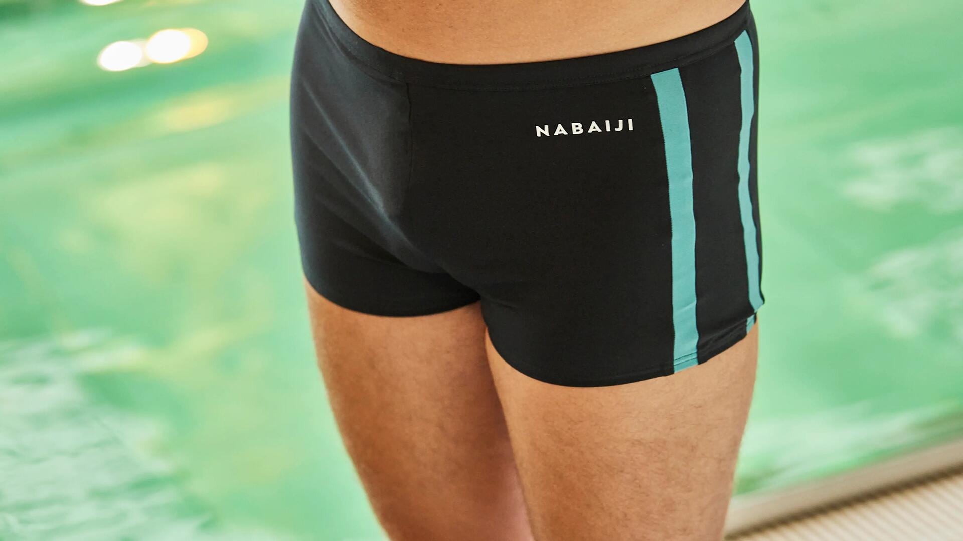 Boxer de Bain Natation Homme NEGOMBO - Noir turquoise