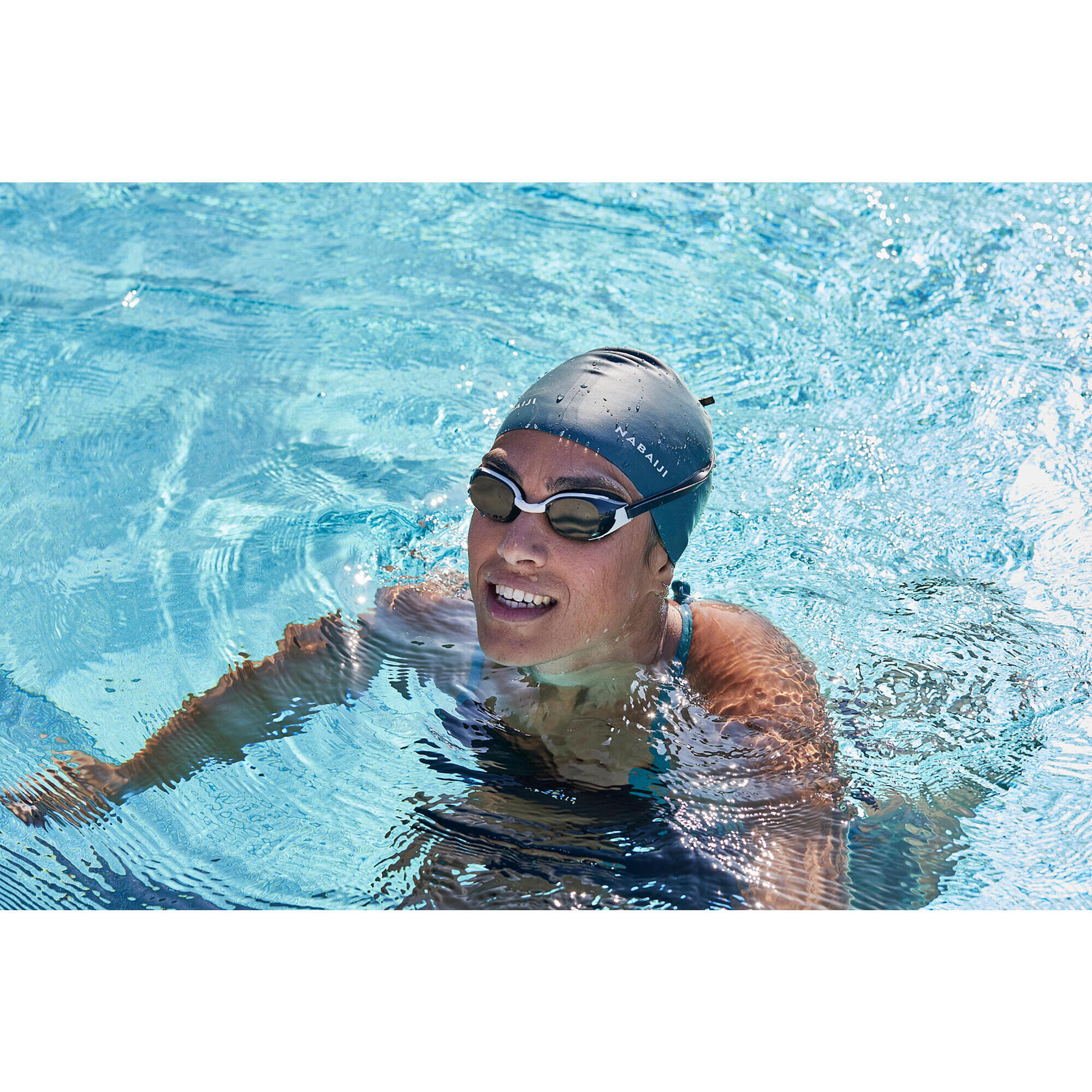 Gafas Natacion Bfit Azul Blanco Cristales Espejo Decathlon
