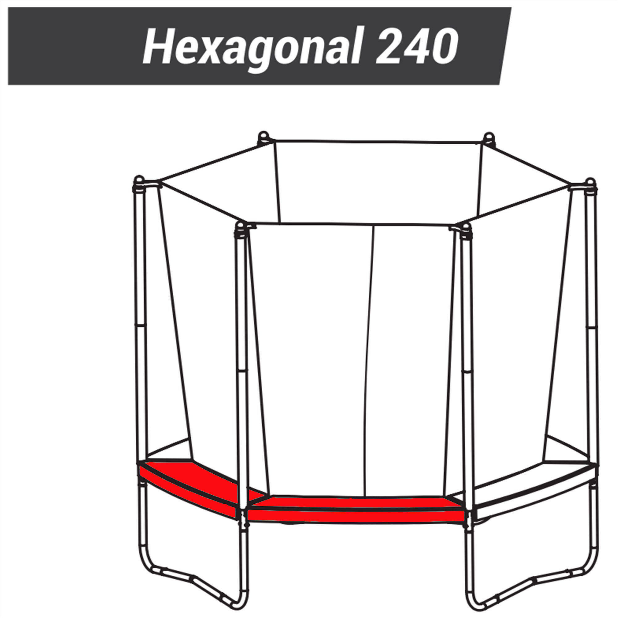 Hexagonal 240 Trampoline - Contour Foam Padding -  4