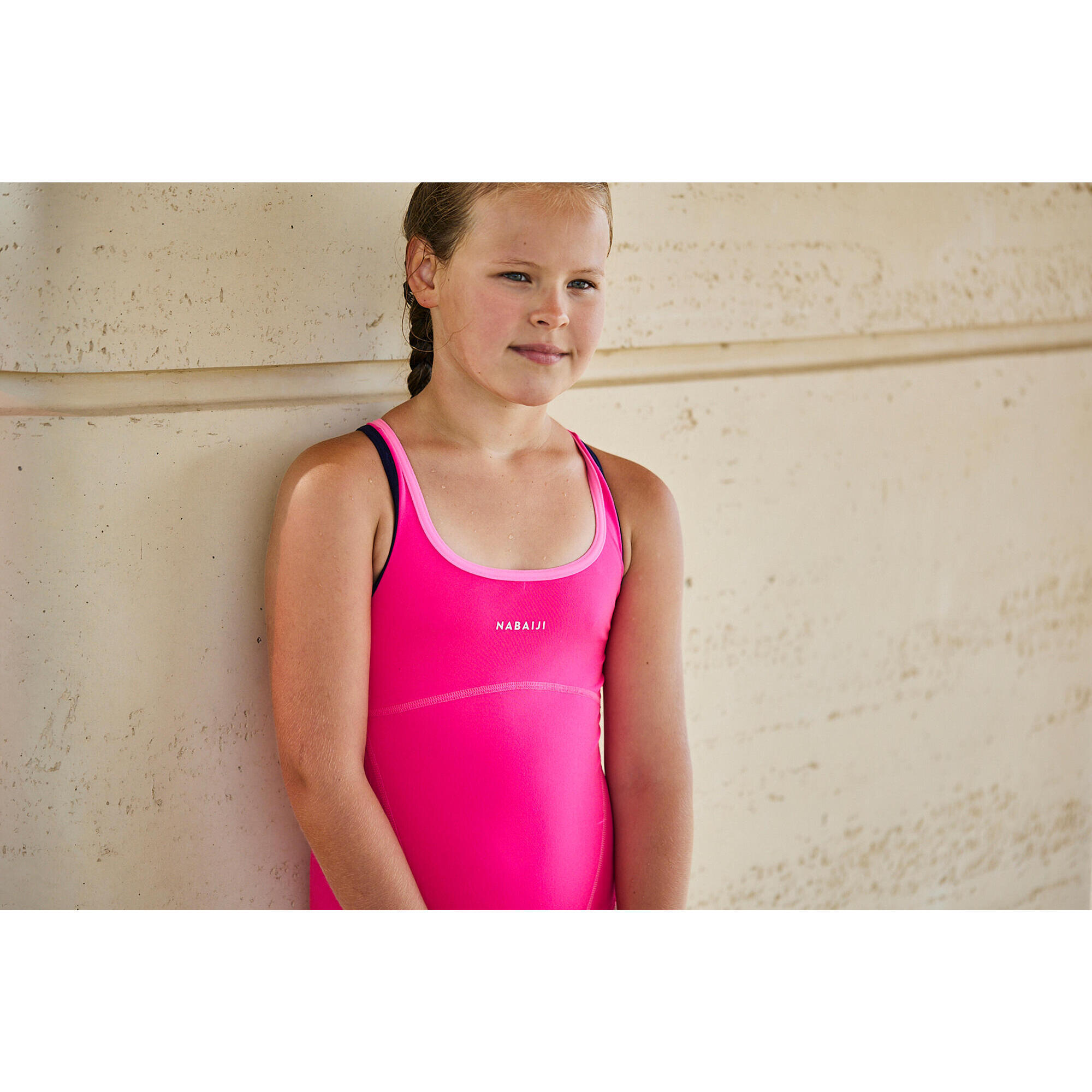 Girl's one-piece swimsuit Kamiye + Pink