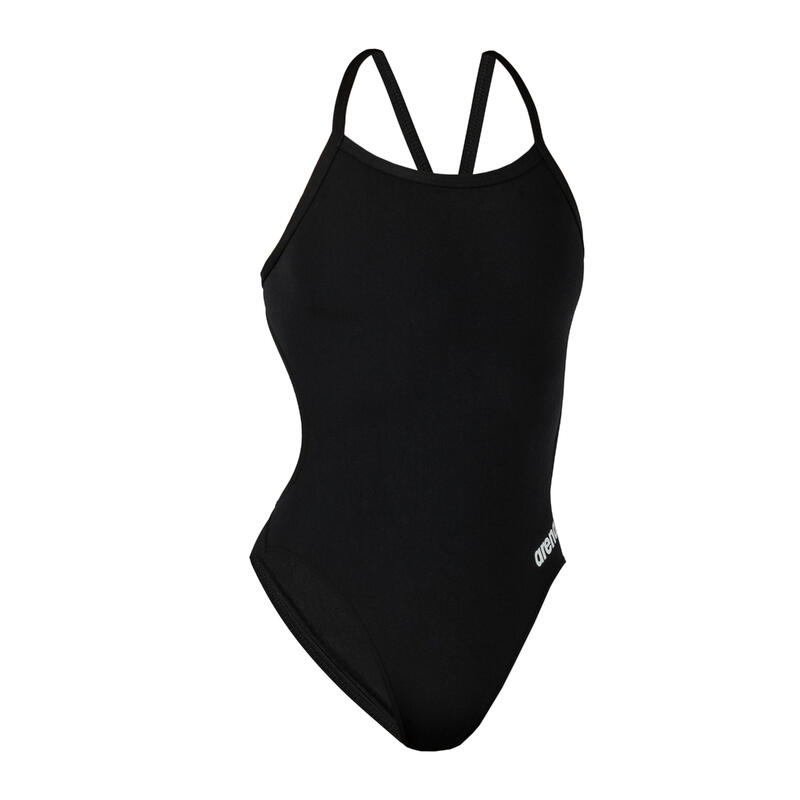 Kadın Çapraz Sırt Detaylı Yüzücü Mayosu - Siyah - NEW SOLID