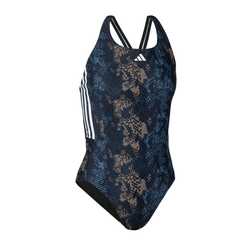 Costume intero piscina donna ADIDAS 3S blu-grigio