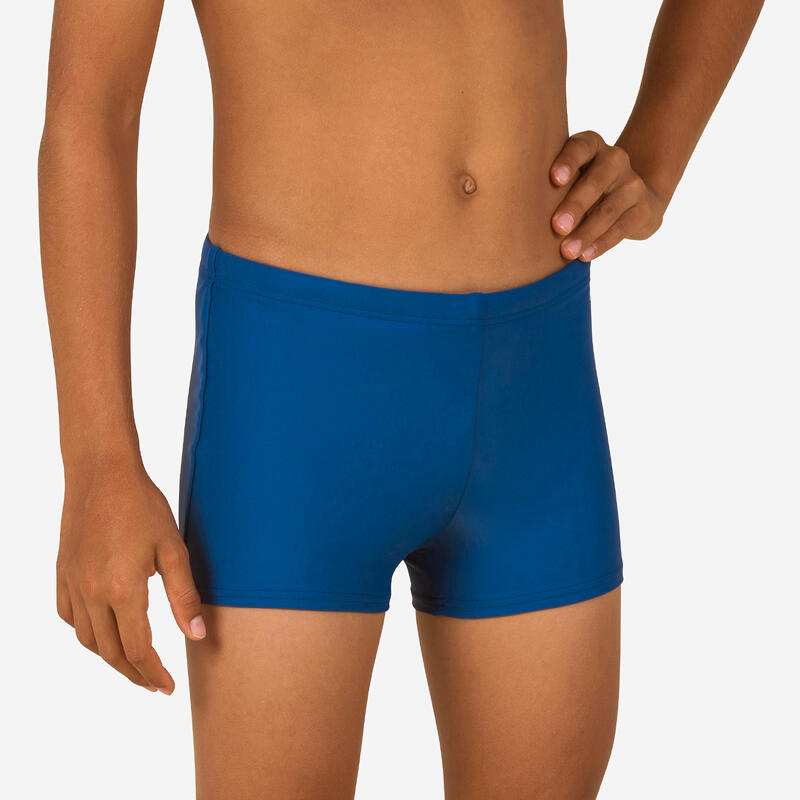 Calções de banho natação RAPAZ BOXERS 100 BASIC AZUL