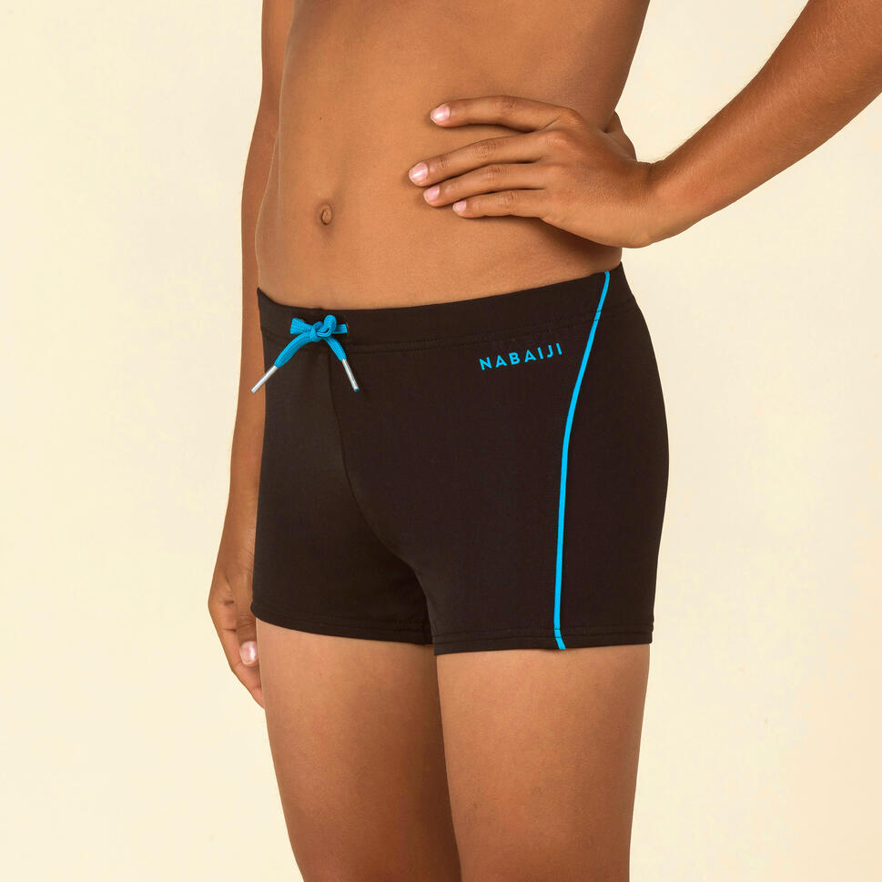 Boys' swimming trunks boxer 100 plus black NABAIJI Decathlon