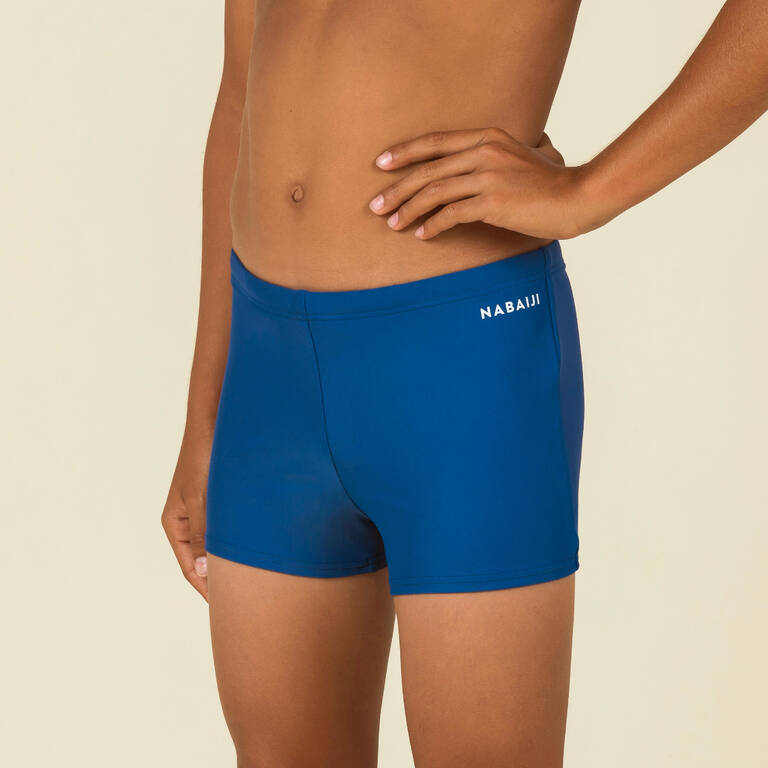 BOYS' SWIMMING BOXER BASIC 100 - BLUE