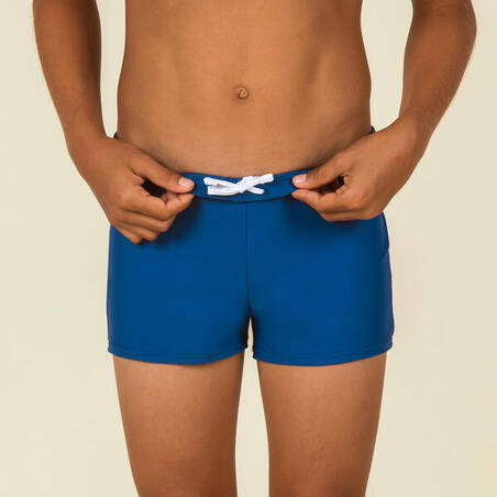 BOYS' SWIMMING BOXER BASIC 100 - BLUE