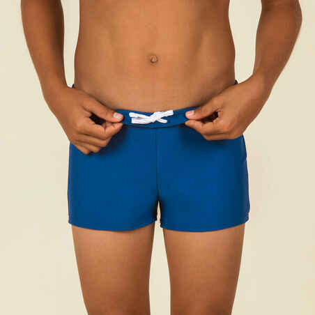 Pantaloneta de baño de natación tipo bóxer para niño Nabaiji Basic100 azul