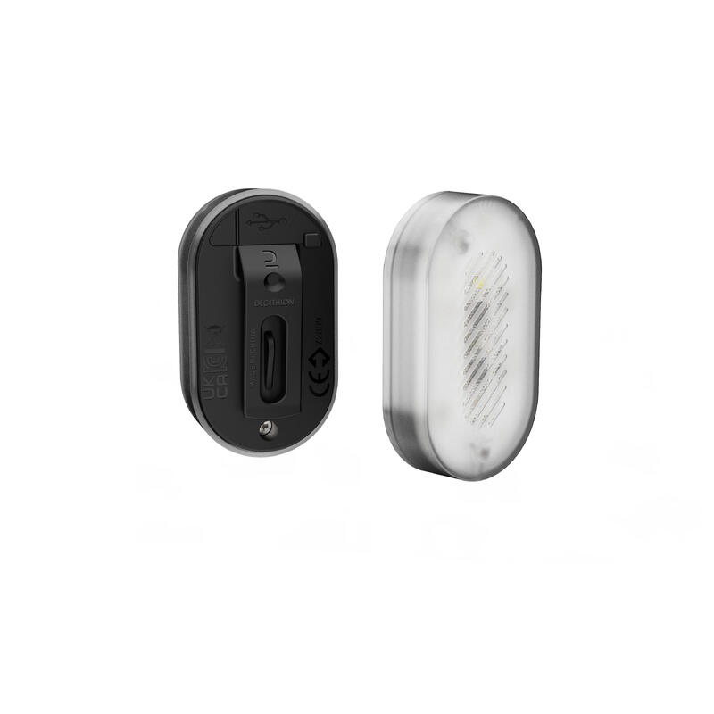 Front/Rear USB Clip Bike Light SL510 Black ELOPS Decathlon