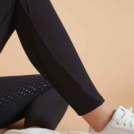 Women's Full Grip Horse Riding Leggings 500 - Black