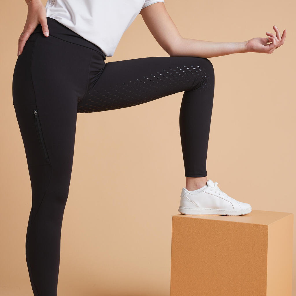 Legging équitation full grip Femme - 500 noir