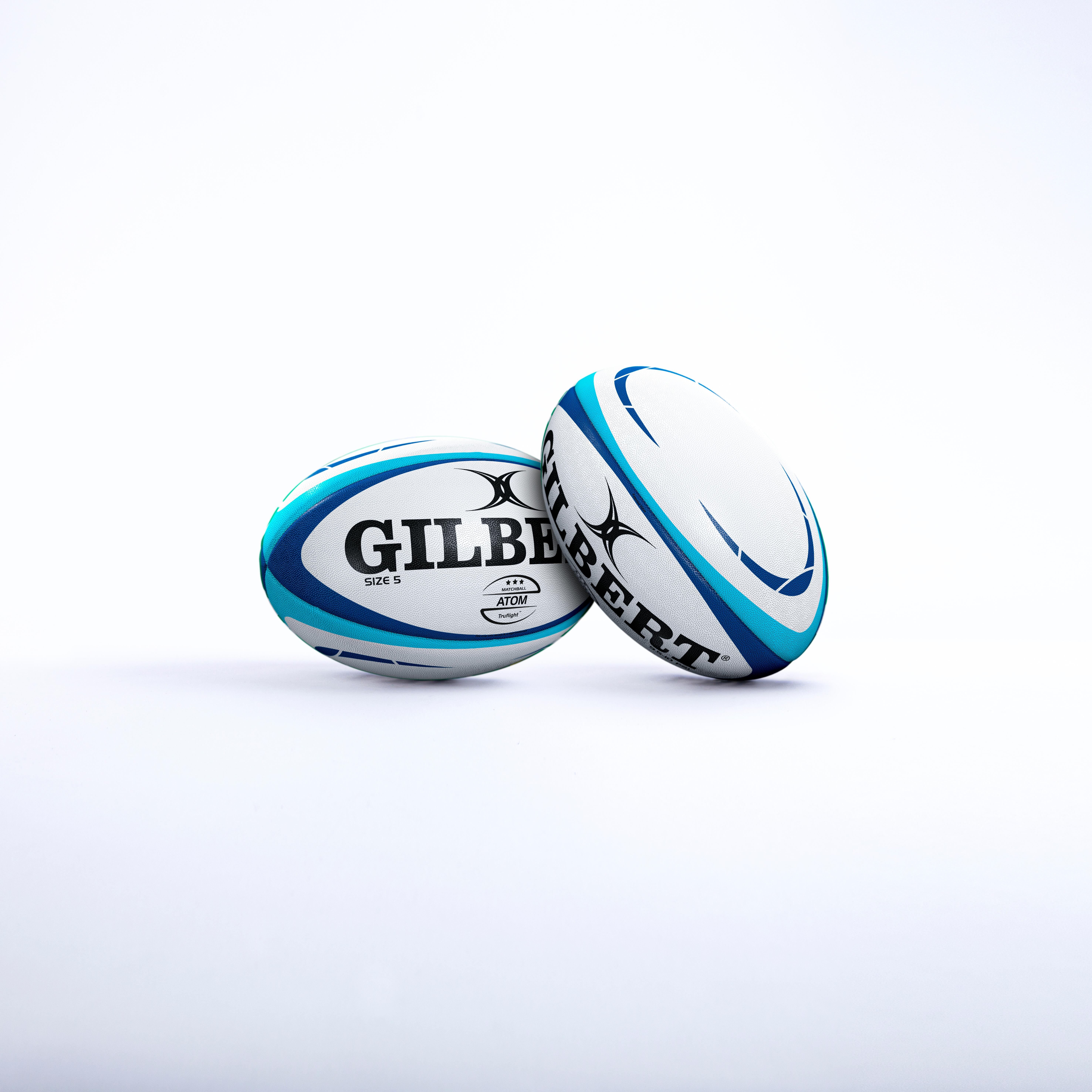 Minge Rugby Gilbert Atom MÄƒrimea 5 alb-albastru