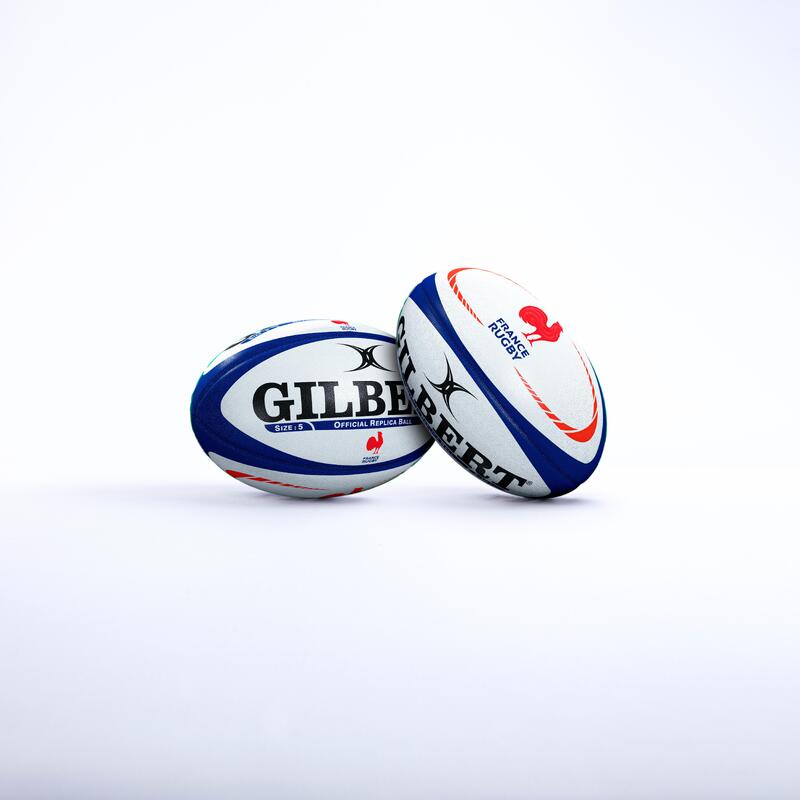 Minge Rugby Gilbert Replica France Mărimea 5 alb-albastru-roșu