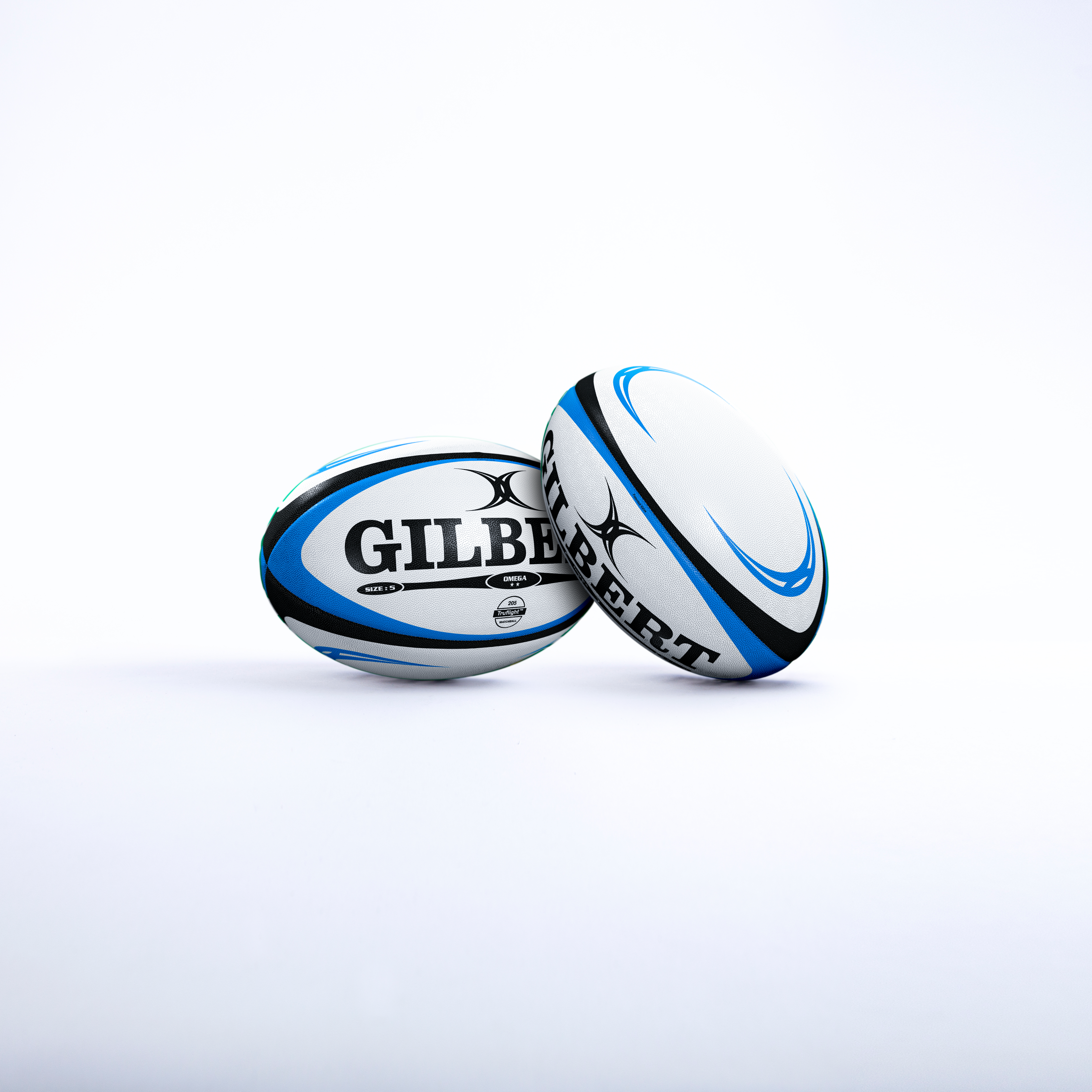 Ballon De Rugby Taille Gilbert Omega Blanc Bleu GILBERT