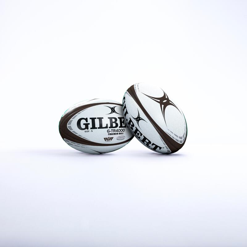 Ballon De Rugby Taille 5 - Gilbert Gtr4000 Blanc Noir