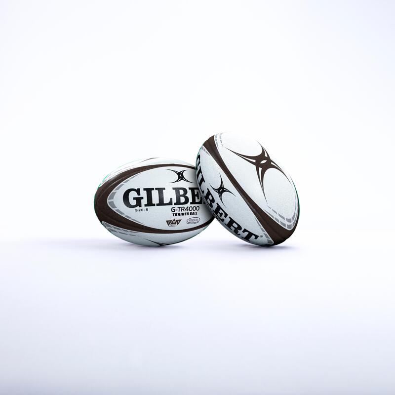 Balón de Rugby Gilbert GTR 4000 Talla 5 Blanco y Negro