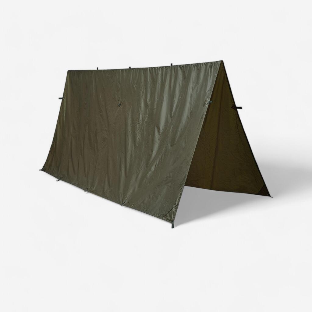 Plane Bushcraft Camping kompakt leicht 2,95 × 2,8 m wasserdicht khaki 