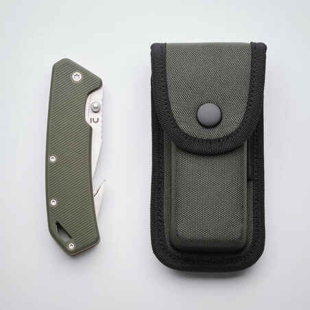 Folding hunting knife 8cm Gut hook Green Axis 80